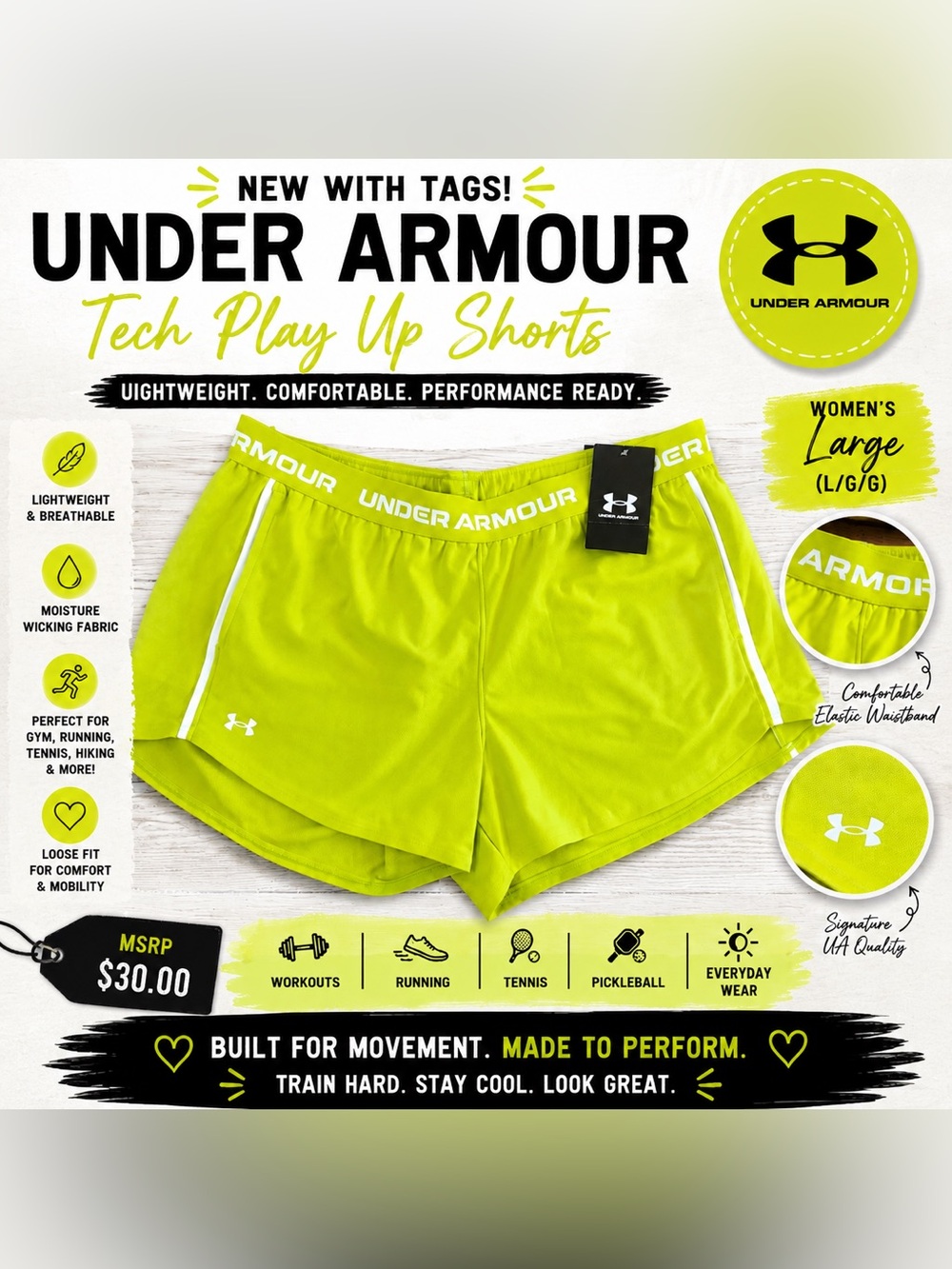 Under Armour Women’s Tech Play Up Shorts - Neon Lime